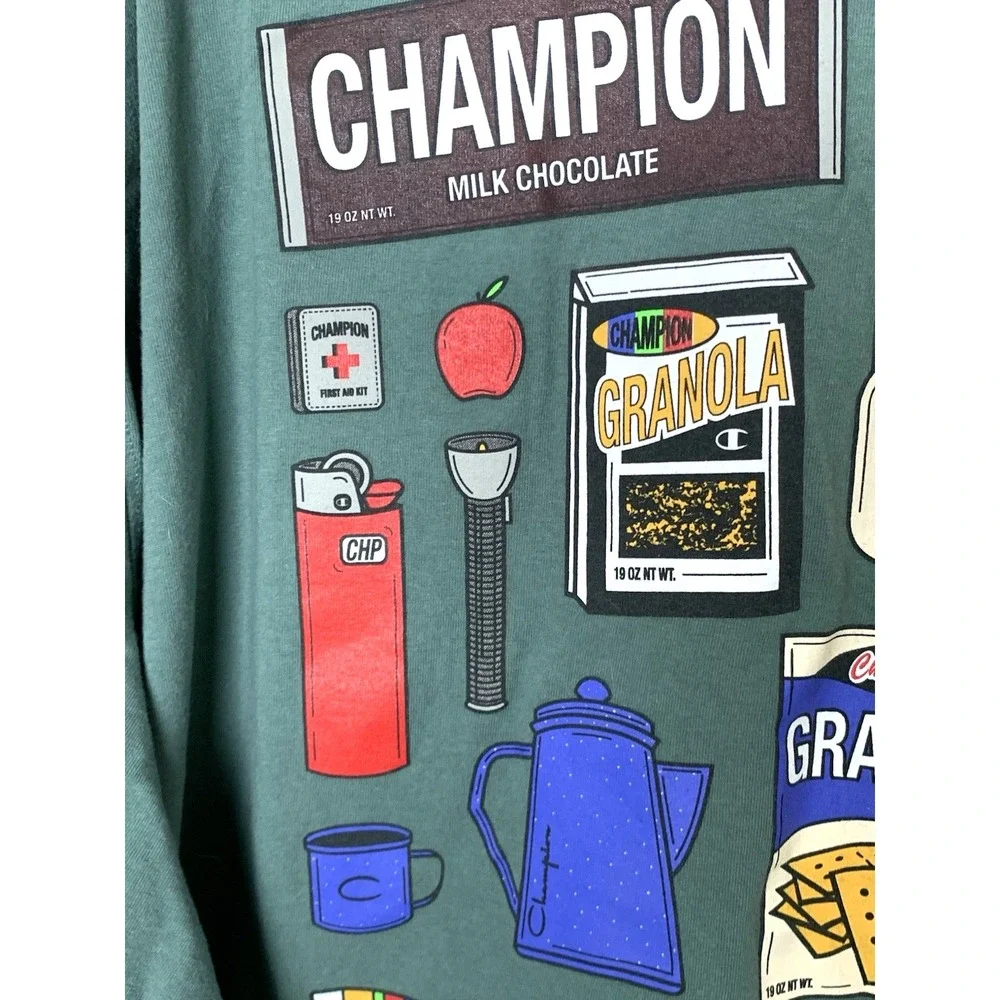 Champion T-Shirt Mens 3X Green 100% Cotton Camping Theme Funny Dad Gift EUC - Picture 8 of 11